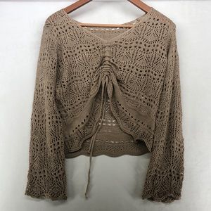 cute knit, shirt with drawstring. Size S-M